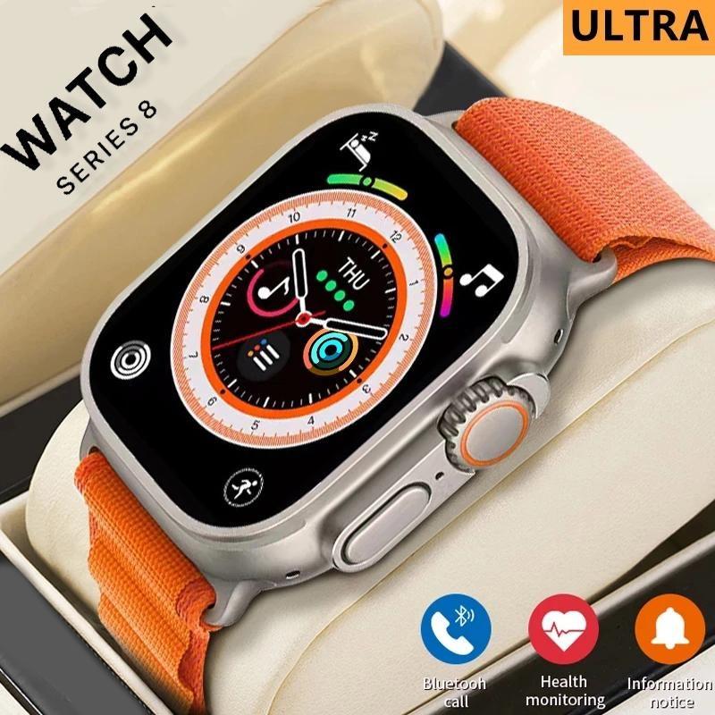 Роскошные новые часы Ultra 2, умные часы, 49 мм, NFC, для мужчин и женщин, GPS-трек, Bluetooth-вызов, BT, музыкальные игры, умные часы с беспроводной зарядкой 49mm оранжевый Uav parts center