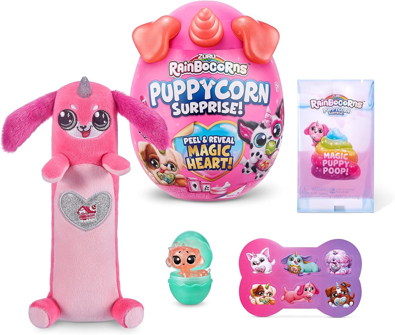 Rainbocorns Puppycorn Rainbocorns Puppycorn Мягкая игрушка Собака Сюрприз Яйцо Серия 2 (Такса) [Использовал] pink Premium SPEED