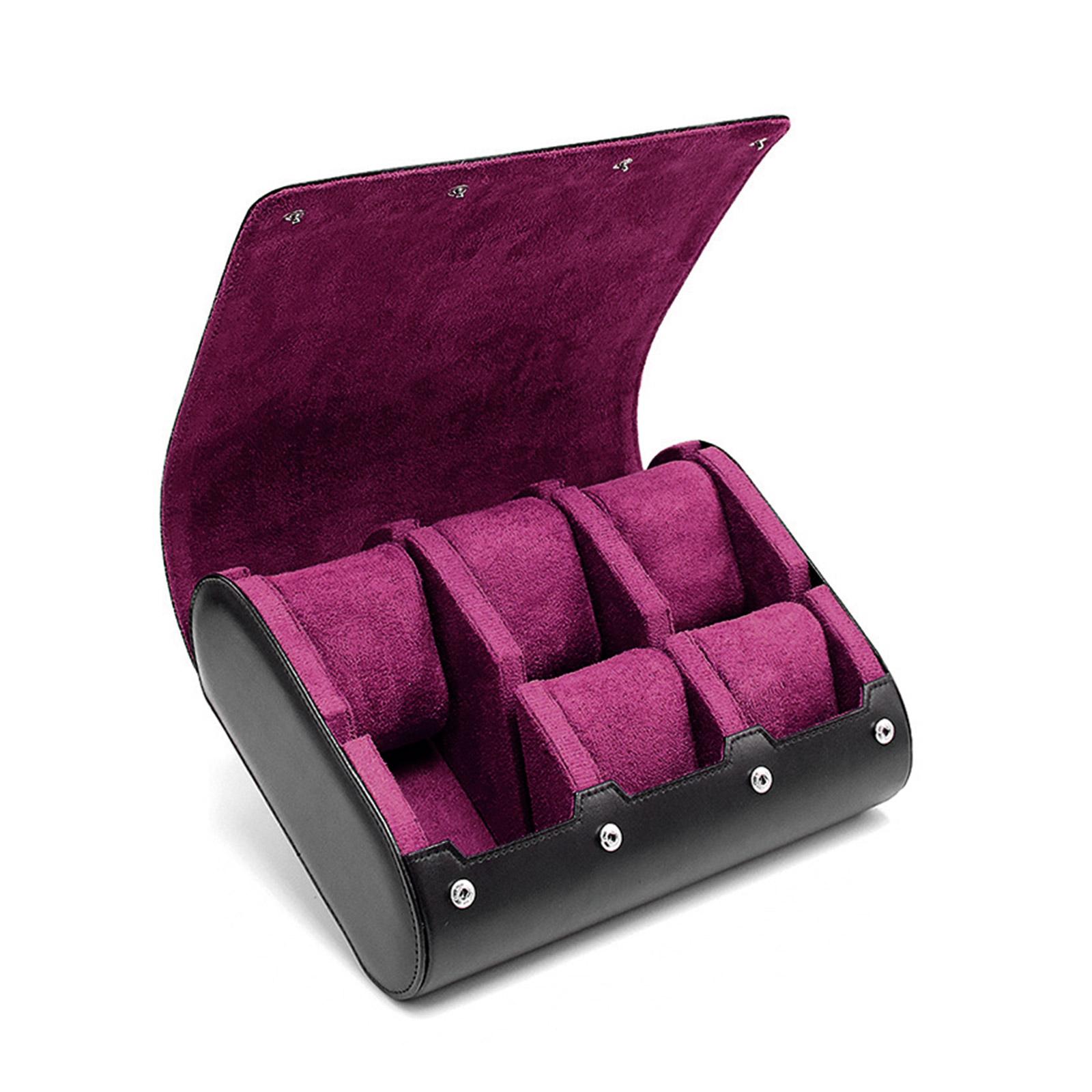 Коробка для часов, мужские 6 сеток, роскошные кожаные коробки для хранения часов, пылезащитные наручные часы, органайзер, держатель для ювелирных изделий black SCOYEE