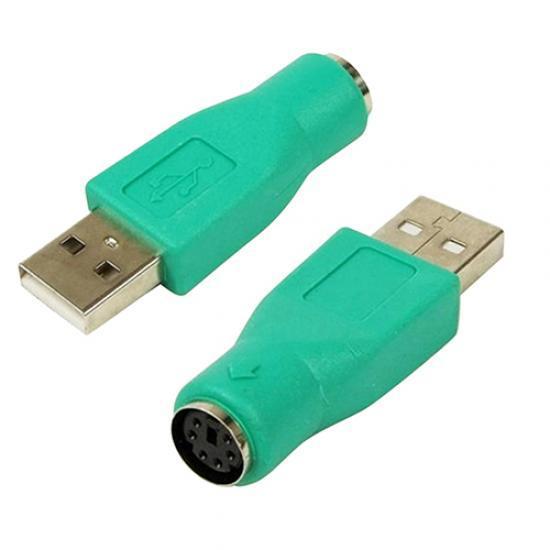 Адаптер-конвертер USB (папа) в PS/2 (мама) для ПК, компьютерной клавиатуры, мыши One Size blue ping Day