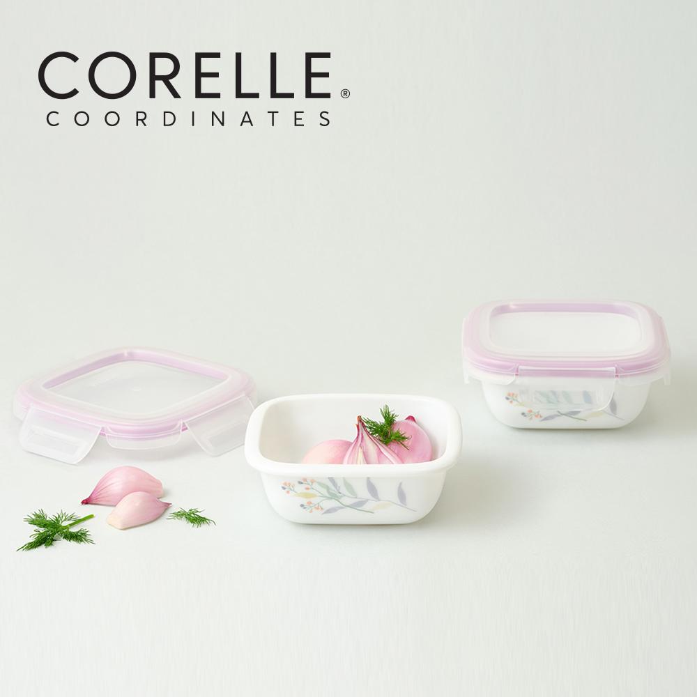 Corelle Monteverde San Jose Квадратный герметичный контейнер для хранения продуктов 2 шт. (300мл) Посудомоечная машина Духовка Белый white adamhnk