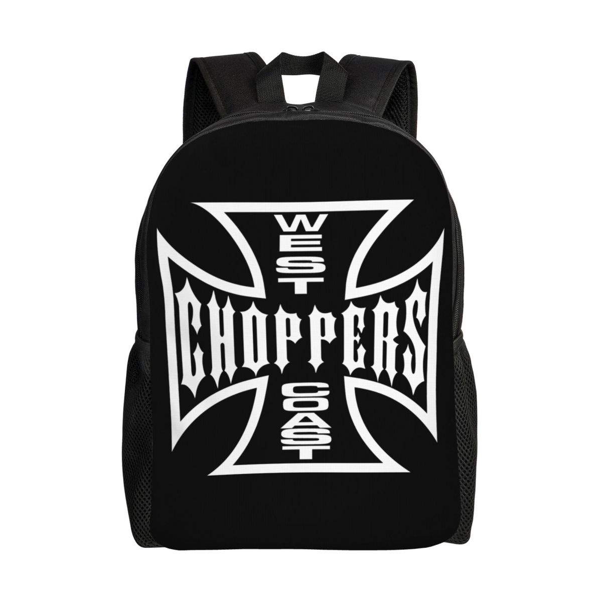 Рюкзак для путешествий West Coast Iron Cross Choppers для женщин и мужчин, школьный рюкзак для ноутбука и книг, студенческий рюкзак на каждый день 16 inches black Leather bag