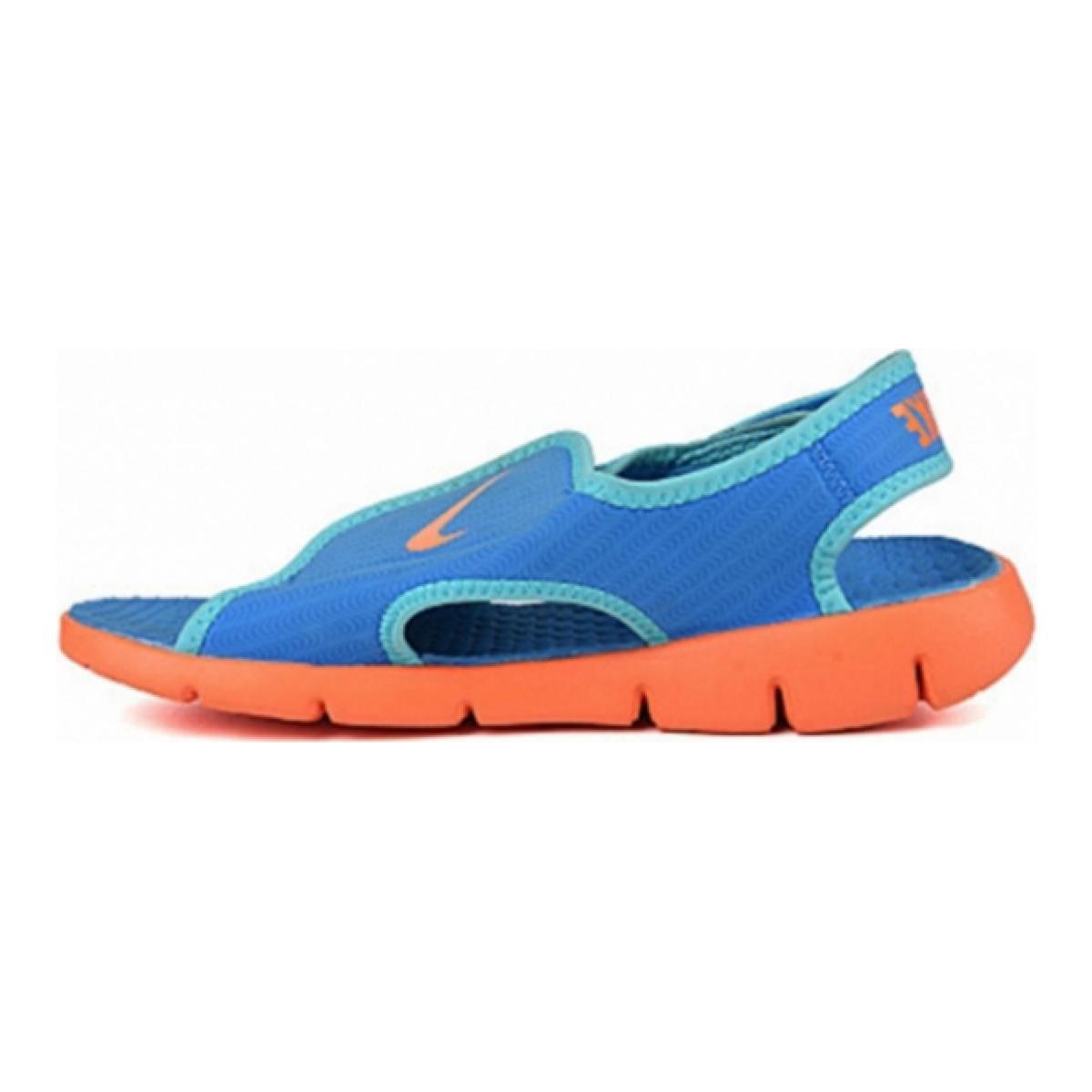 Сандалии Nike Sunray Adjust 4 Легкие Удобные Нескользящие Прочные Детские Сандалии Детские Сандалии Сине-Оранжевые 386518-418 32 blue