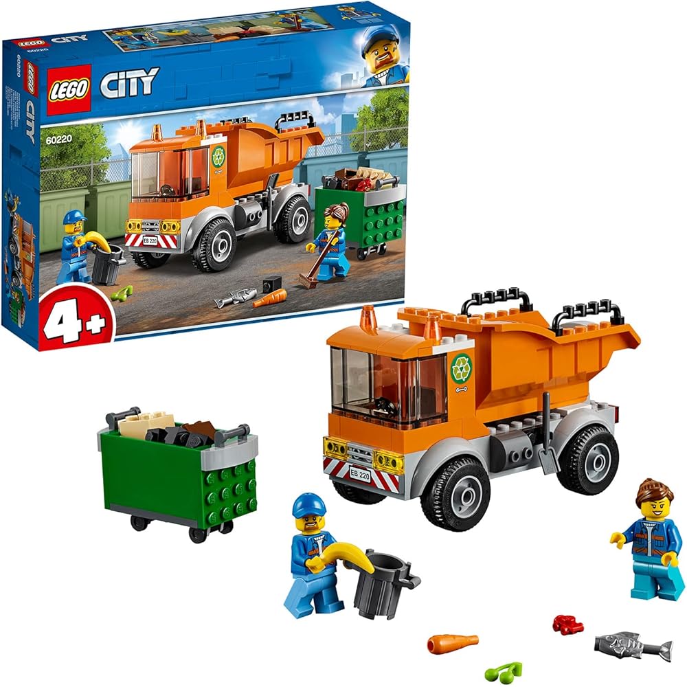 Конструктор LEGO City Мусоровоз 60220 Строительные блоки Игрушка для мальчиков Транспортное средство orange Do Japan
