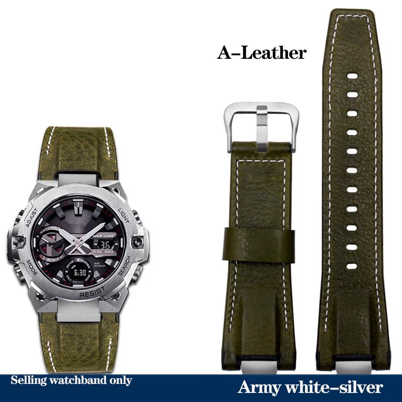 Новый ремешок для часов из натуральной кожи Casio Steel Heart Watch Серия GST-B400 GST-B400BD Модифицированный ремешок Нейлоновый спортивный браслет Мужской gray Freesh