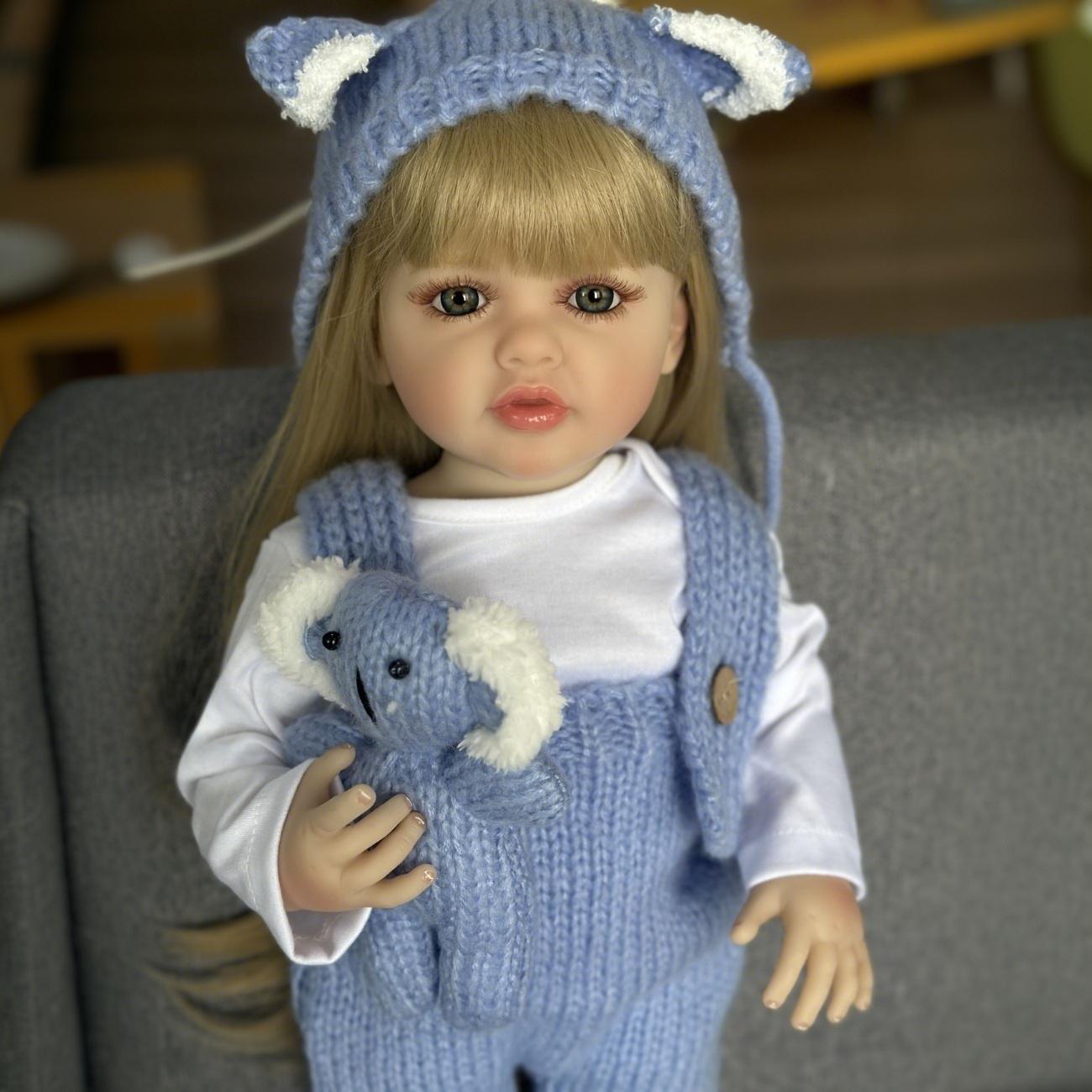 BZDOLL 55 см 22 дюйма Кукла-реборн для девочки, реалистичная, с телом из винила, длинными волосами, принцесса, малышка, детская игрушка, подарок на день рождения vinyl body doll white BZDOLL Reborn
