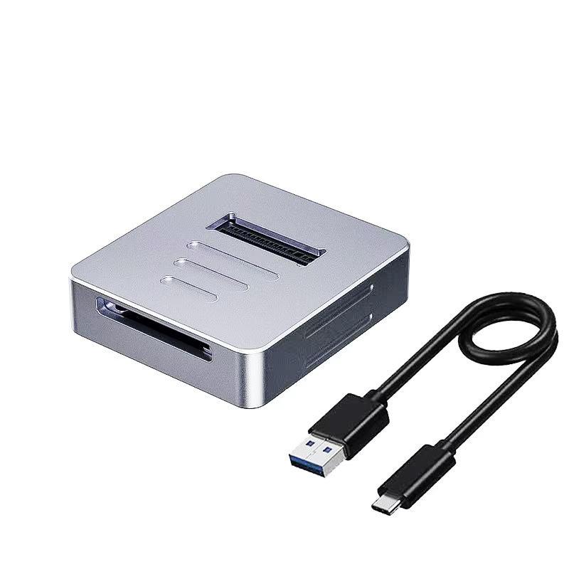 Корпус для M2 NVMe SSD 10 Гбит/с Внешний корпус для M.2 NVMe SSD Жесткий диск Алюминиевый корпус Внешняя коробка NVMe PCIe для док-станции M.2 SSD Поддержка SD 2.0 Card A-C cable gray Kebidumei
