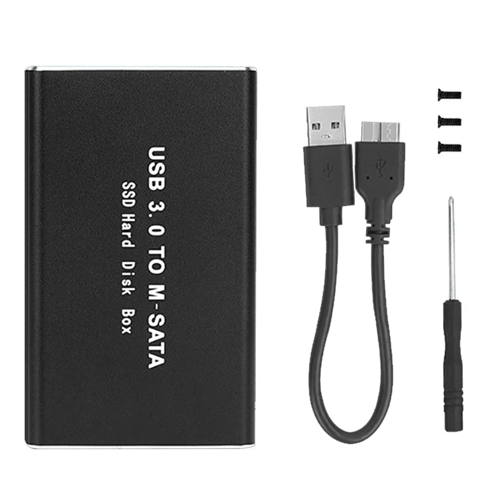 Мини-кейс для SSD mSATA на USB 3.0, внешний корпус для SSD-диска, бокс для хранения, адаптер для 30*30/50 mSATA HD black Kebidumei