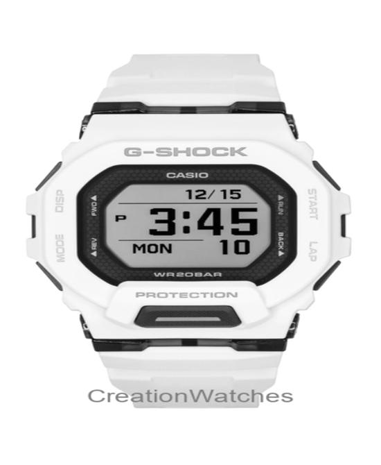 Casio G-Shock G-Squad Цифровой Связь со смартфоном Белый полимерный ремешок Кварцевые GBD-200-7 200М Мужские часы чёрный