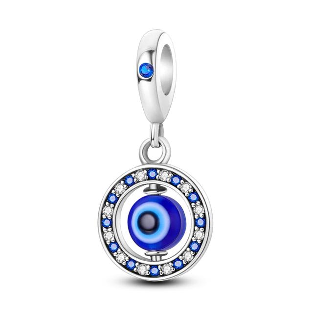 Подвески из серебра 925 пробы, пригодные для браслета Pandora, парусника, цветка, велосипеда, подвески в праздничном стиле, ювелирные изделия своими руками темно-синий Lily there