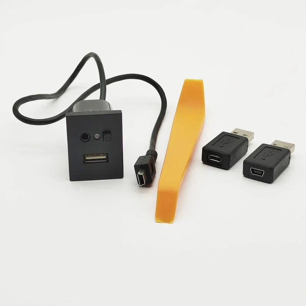 1 шт., автомобильный USB-разъем AUX, входной адаптер, кабель USB-интерфейса, кнопка для Ford Focus 2 mk2 2009 2010 2011 Black 1 Set black 91440111MAC2E40T58