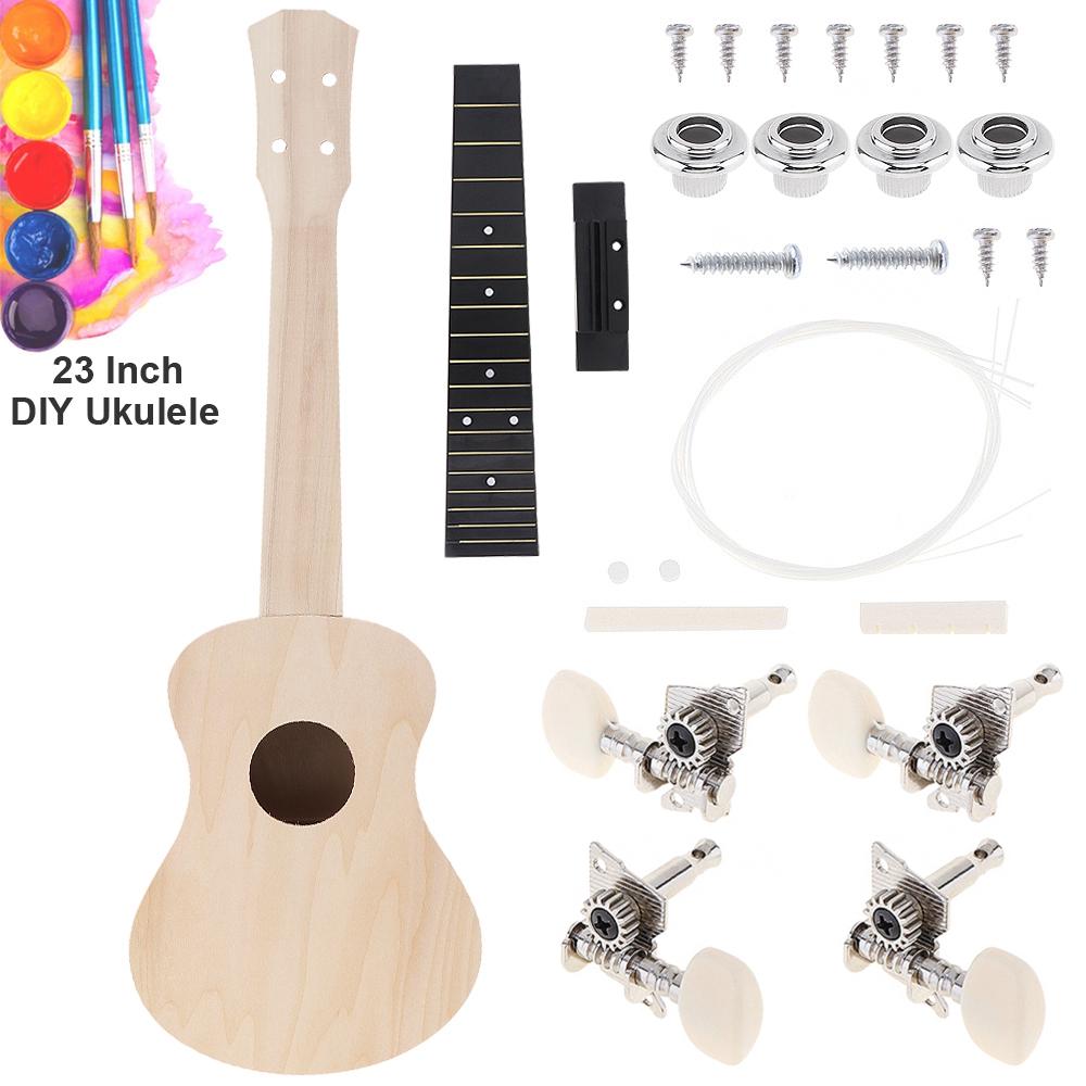 23-дюймовый Гавайская гитара DIY Kit Концертная Гавайская гитара для ручной работы beige Musical 3