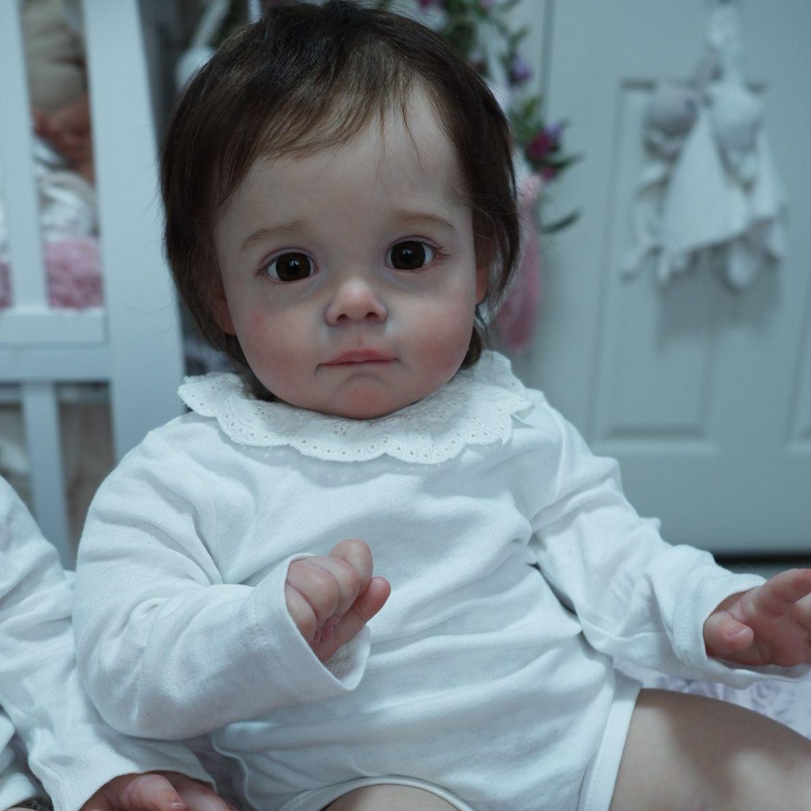 Тканевое тело, 60 см, 3D краска, кожа, силиконовая кукла Reborn для девочек с сосудами, Bebe, реалистичное искусство, ручная работа, повязка на день рождения для малышей brown eyes gray BZDOLL Reborn