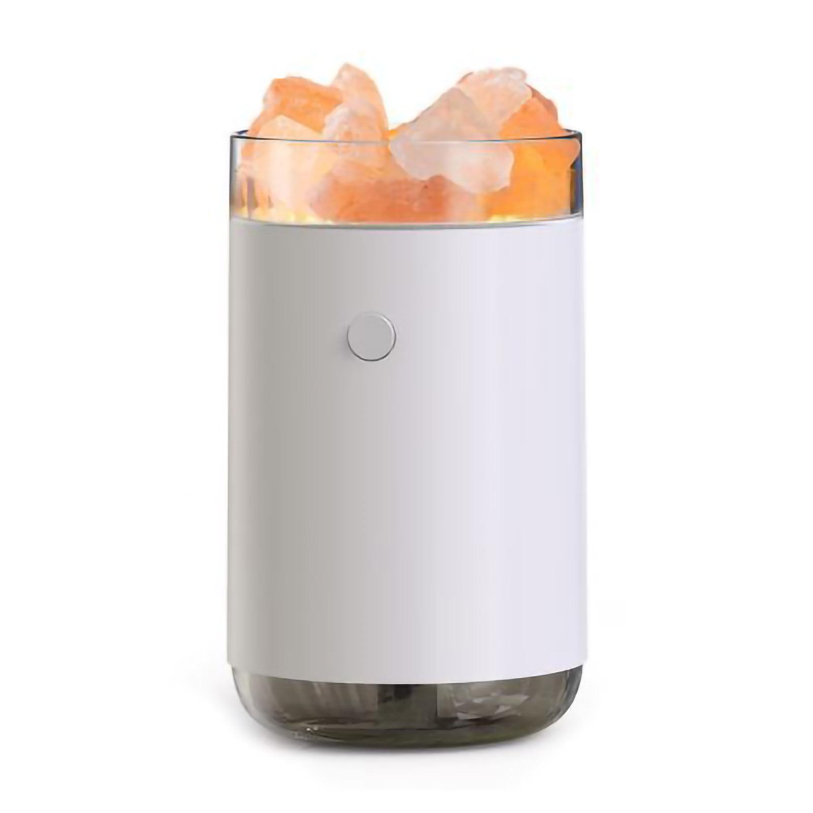 Увлажнитель воздуха Crystal Salt Stone с цветным светом и 260 мл, портативный тихий увлажнитель воздуха с USB-портом и эфирным маслом белый Automobile and motorcycle supplies