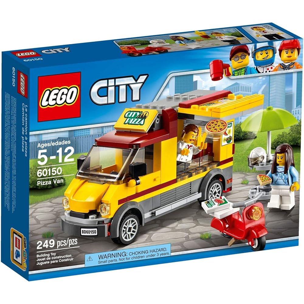 Конструктор LEGO City Грузовик-пиццерия 60150 Строительные блоки Игрушка для мальчиков Транспортное средство blue Do Japan