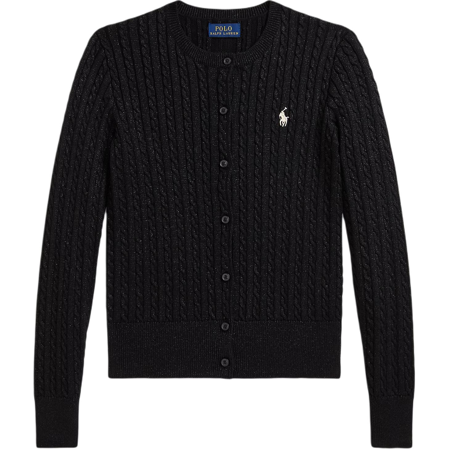 Polo Ralph Lauren Металлический мини-кардиган крупной вязки «косичка» Детские свитера 313962548-005 M black