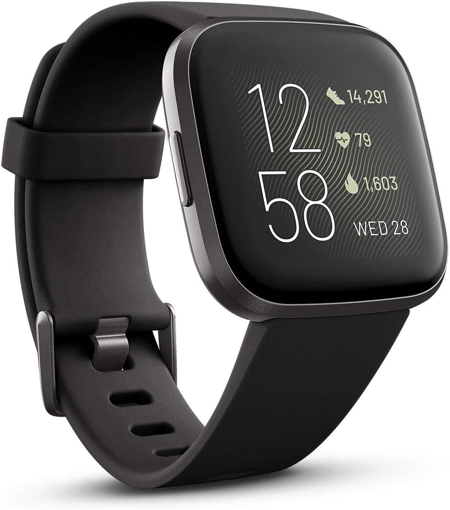 Умные часы для здоровья и фитнеса Versa 2 с пульсометром, музыкой, встроенным Alexa, отслеживанием сна и плавания - Черные gray Large discount