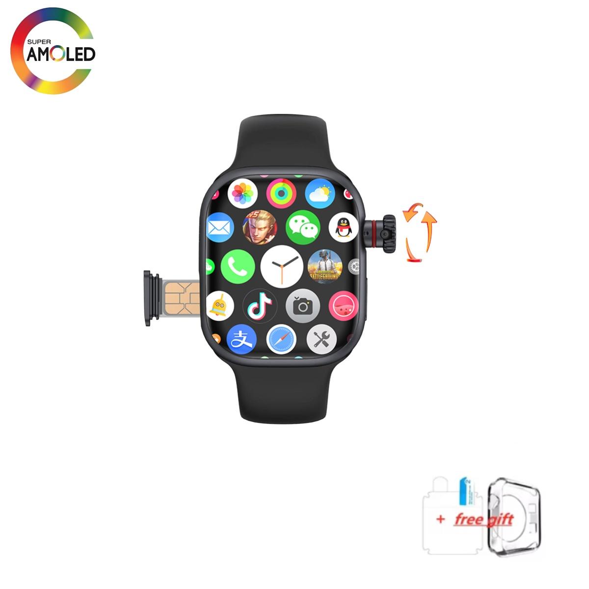 Смарт-часы CD99 X 5G, 2,29-дюймовый AMOLED, 5G LTE, с поворотной камерой 180°, GPS, WiFi, слот для SIM-карты, мониторинг здоровья 2GB 16GB чёрный Creative Adorn