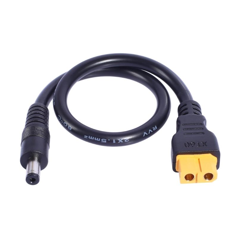 Зарядный кабель XT60 Female на DC5.5x2.1mm/DC5.5x2.5mm Male/Female 30см для FPV-мониторов и солнечных панелей black 666