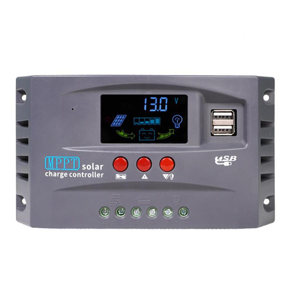 Солнечный контроллер 12Volt24Volt автоматическая идентификация солнечное зарядное устройство ЖК-дисплей солнечный регулятор 30A gray KONNWEI