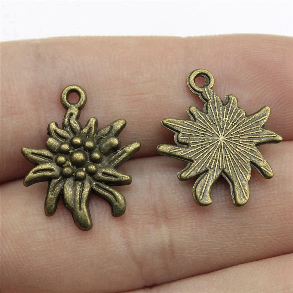 Маленькие подвески-цветы, мужские украшения, элегантная фурнитура A10-5pcs-21x17mm black WYSIWYG