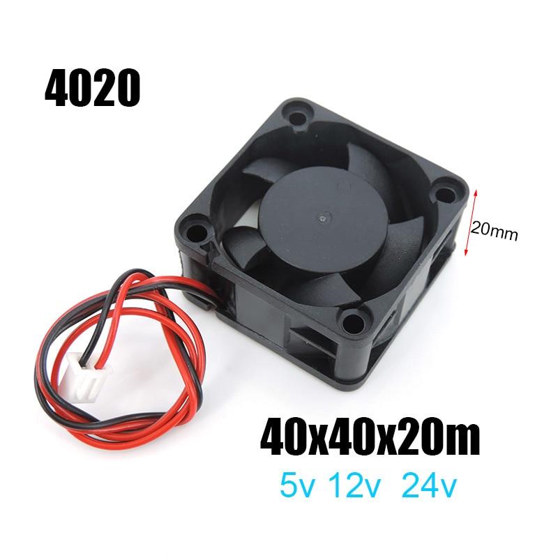 2PIN DC 40 мм охлаждающий вентилятор для 3D-принтера 40x40x20 мм кулер 24 В 12 В 5 В 4020 4 см корпус компьютера масляный охлаждающий вентилятор вентилятор радиатора 4020 5V black QH1