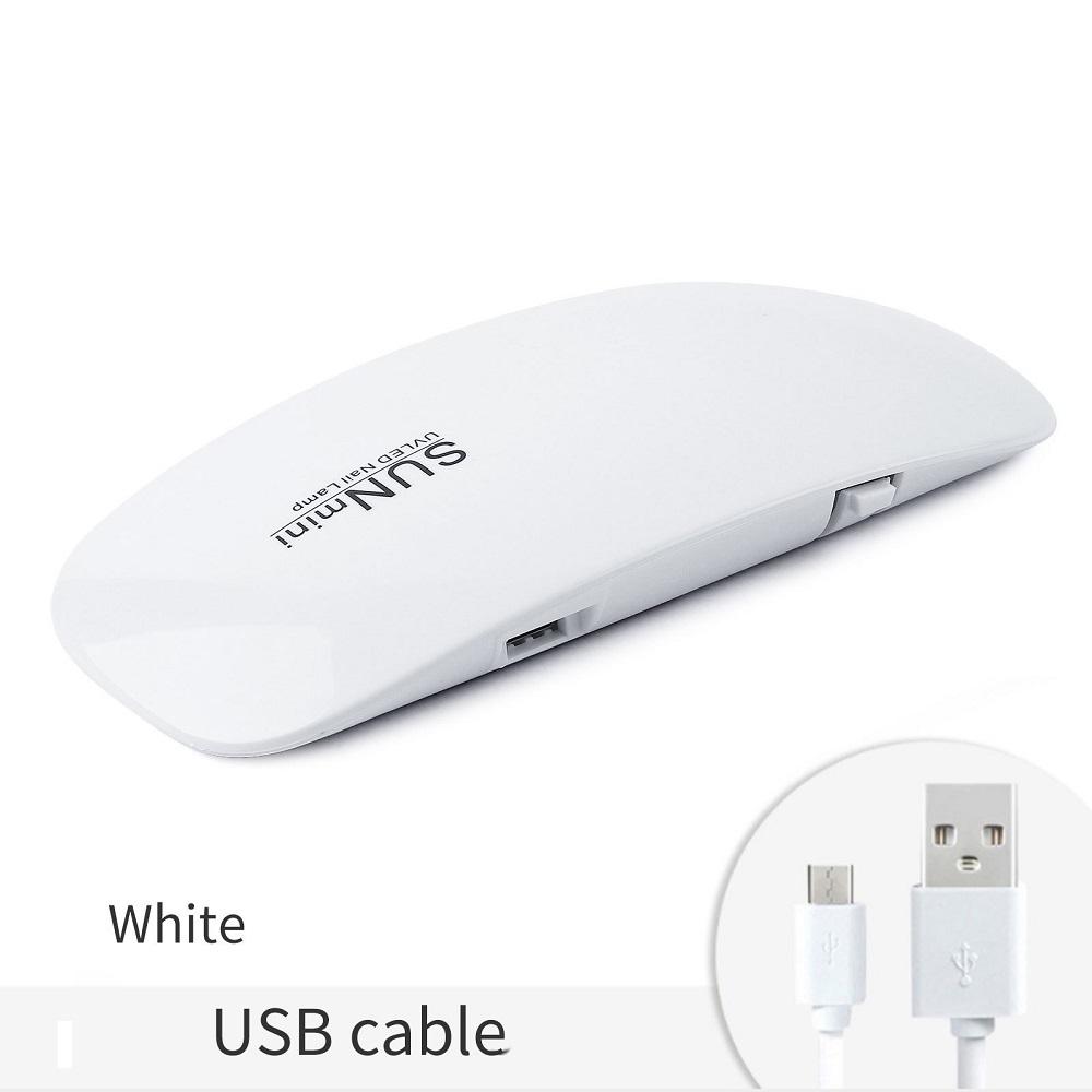 Мини-6 Вт УФ-светодиодная лампа для сушки ногтей Портативный USB-кабель для подарка для домашнего использования Гель-лак для ногтей USB-лампа белый Full Beauty