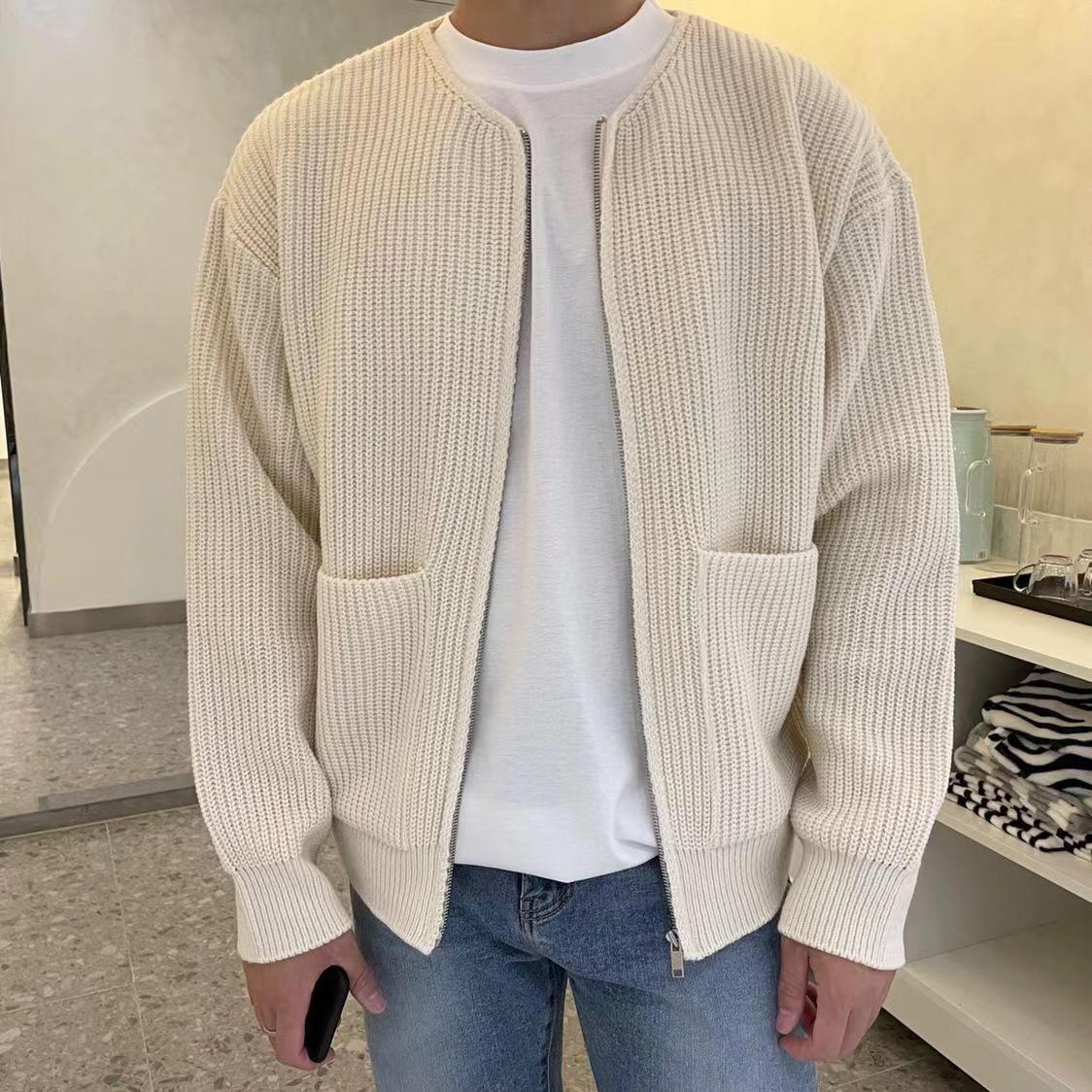 Мужской трикотажный кардиган на молнии с повседневными свободными брюками 2XL gray Baraqah Bazaar
