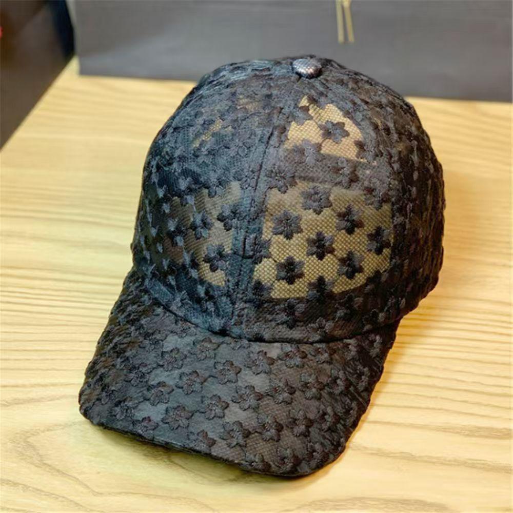Women s Summer Lace Cap with Embroidered Flowers – Breathable, Mesh Baseball Design, Korean Style Sun Hat чёрный OmniShop