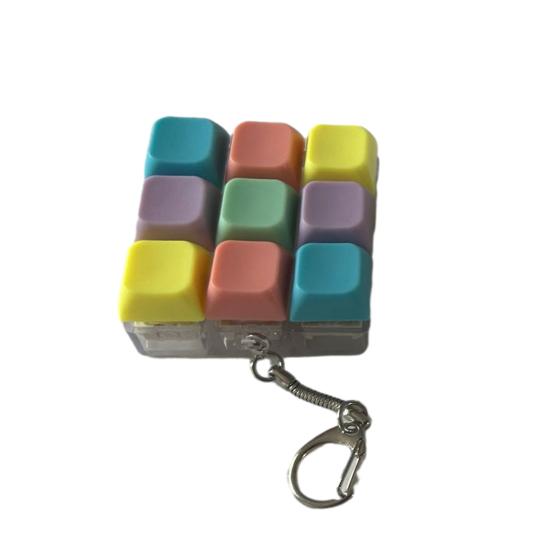 Механическая клавиатура Fidget Keychain Снятие стресса и беспокойства Портативная дорожная тихая детская взрослая клавиатура с 1/9 клавишами Щелкающая сенсорная клавишная игрушка B brown Exquiste life