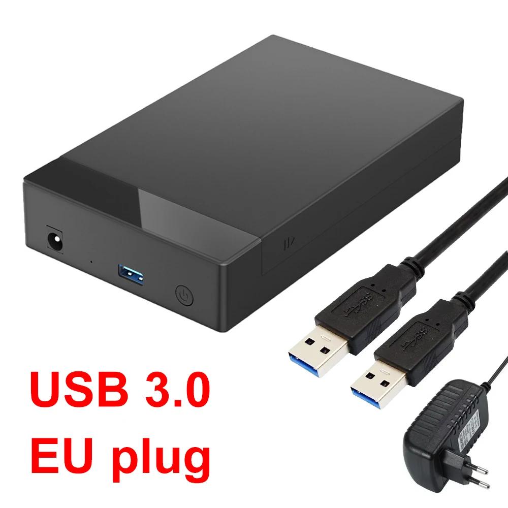 Корпус для HDD 3.5   2.5   Адаптер SATA на USB 3.0 Внешний корпус для жесткого диска для 3.5-дюймового SSD-диска 450 МБ/с 22 ТБ Бокс-кейс для HDD gray Kebidumei