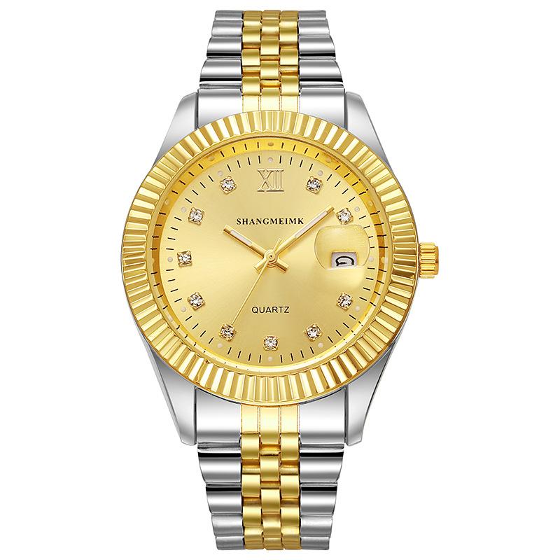 Лучшие роскошные мужские кварцевые часы, модные дизайнерские мужские наручные часы, мужские подарки, календарь, деловые часы золотистый N.H.B Department Goodies