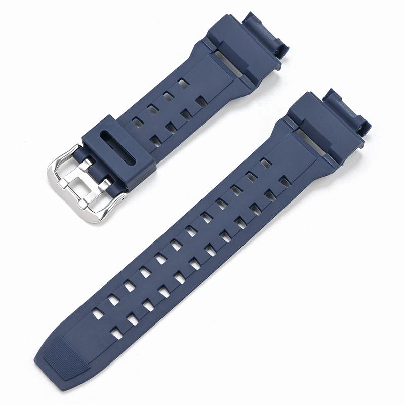 Камуфляжный ремешок для Casio G-Shock G-9200 GW-9200 9101 9102 9110 9125 мужской резиновый водонепроницаемый спортивный ремешок для часов браслет серебряный/синий PINSENDA