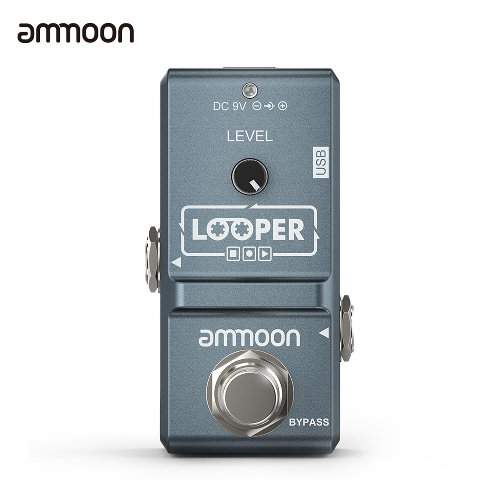 Ammoon AP-09 Nano Series Loop Электрогитара Педаль эффектов Looper True Bypass Неограниченное количество наложений 10 серый