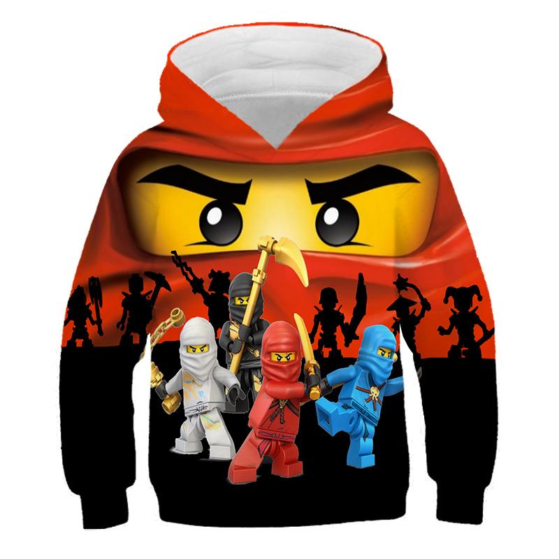 Детские худи Ninjago 2025 3D с повседневным принтом, пуловер, детские подростковые для мальчиков, девочек, для малышей, толстовки, топы для малышей 4-14 лет 3-4 Years red MINISO Clothing