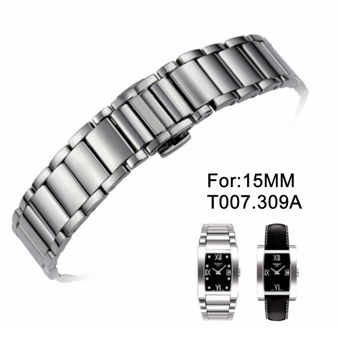 15 мм серия Generosi-T T007309A T007309 серия женские модели ремешок для часов ремешок из нержавеющей стали ремешок браслет браслет для T007 T007-15MM-Female серебряный For Tissot Watch Band s