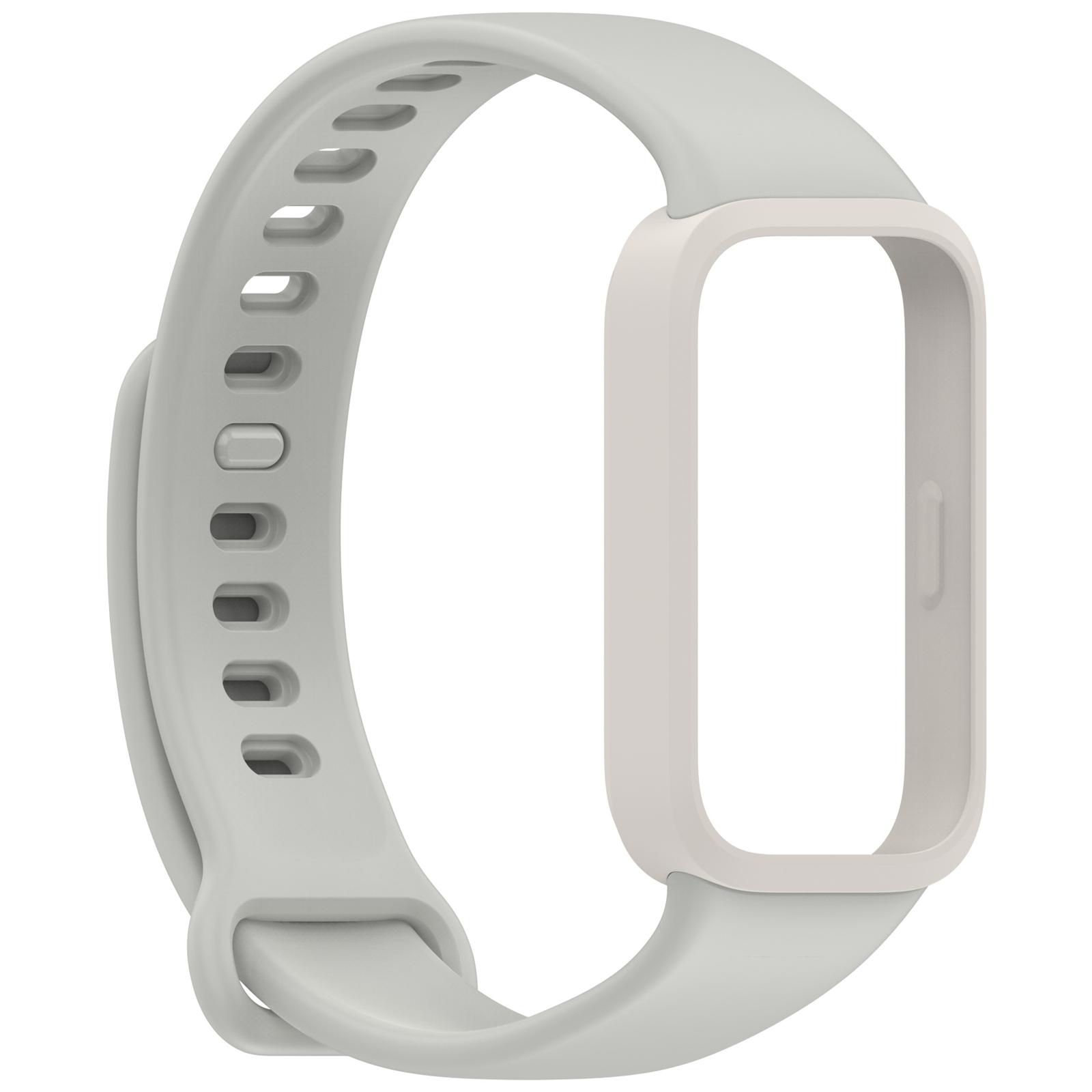 Силиконовый ремешок + чехол для Xiaomi Mi Band 9 Active Strap Sport Bracelet для Redmi Band 3 Smartwatch Wristband Accessories белый PINSENDA