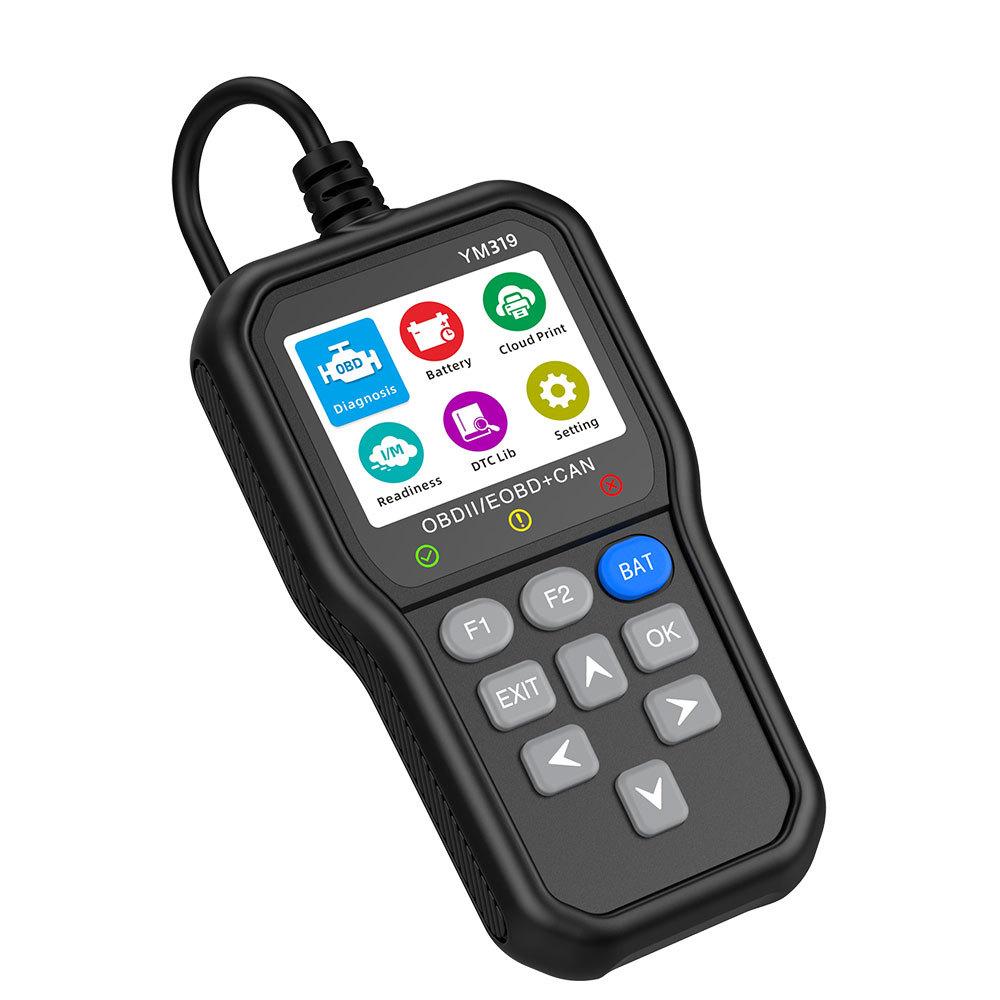 OBD2 сканер тестер аккумулятора диагностический инструмент, считыватель кодов автомобиля CAN Clear Fault Light, сканирование напряжения/срока службы аккумулятора автомобиля, принтер для автомобилей OBDII с 1996 года чёрный Mlina-J Autoparts