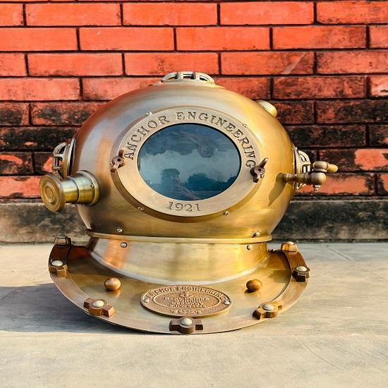 Морской шлем для дайвинга Anchor 1921 Инженерный шлем для дайвинга Anchor Коричневый шлем для дайвинга Шлем для морских аквалангистов. gray ROYAL HANDICRAFT