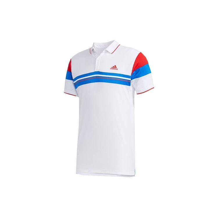 Adidas Color Block Tennis Polo Shirt Men Tops White FK1406 S white