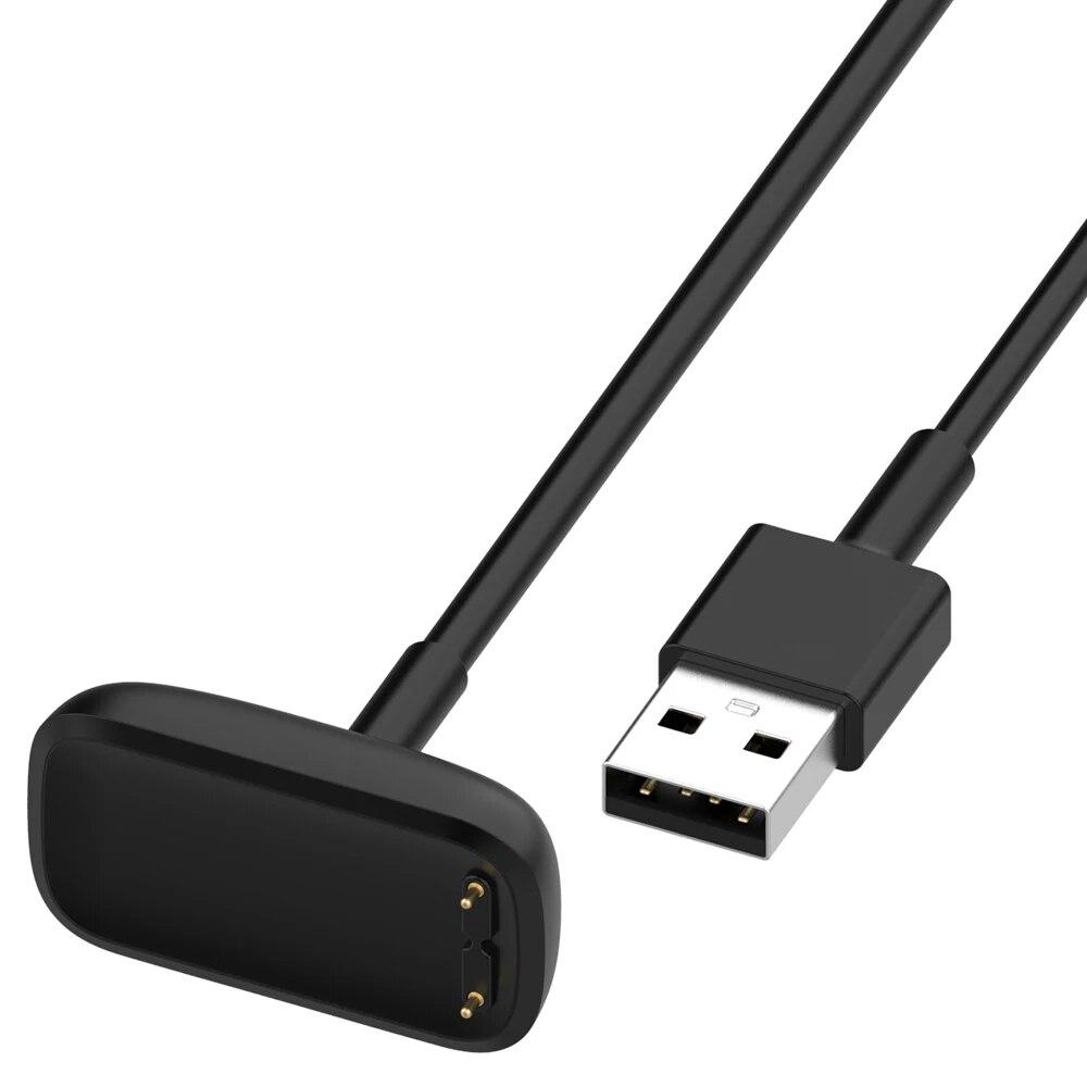 Зарядное устройство длиной 3,3 фута для Fitbit Charge 5/ Charge 6/Luxe Зарядный кабель Сменный USB-кабель для Fitbit Charge 6 Band Сильный магнит чёрный SH-YU1