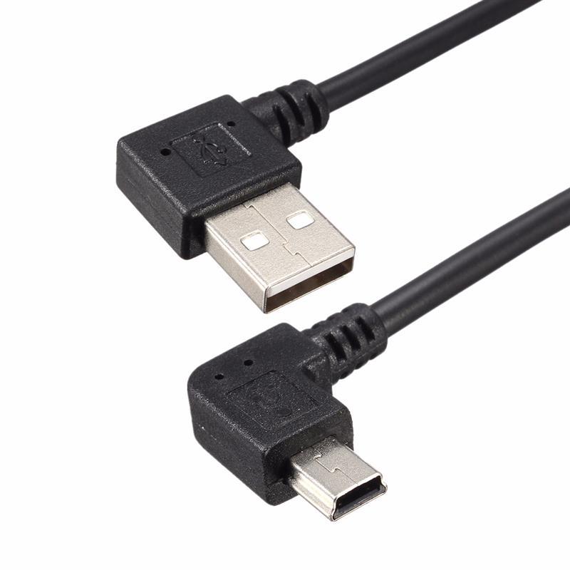 25 см изогнутый под углом 90 градусов мини-USB-кабель Mini USB к USB 2,0, кабель для зарядки и синхронизации данных для мобильного телефона, MP3, MP4, GPS-камера, HDD gray All Right
