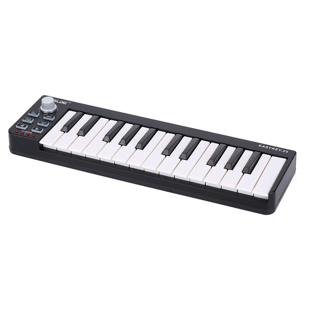 Портативная клавиатура Worlde Easykey.25, мини-25-клавишный USB-миди-контроллер gray Koogeelife