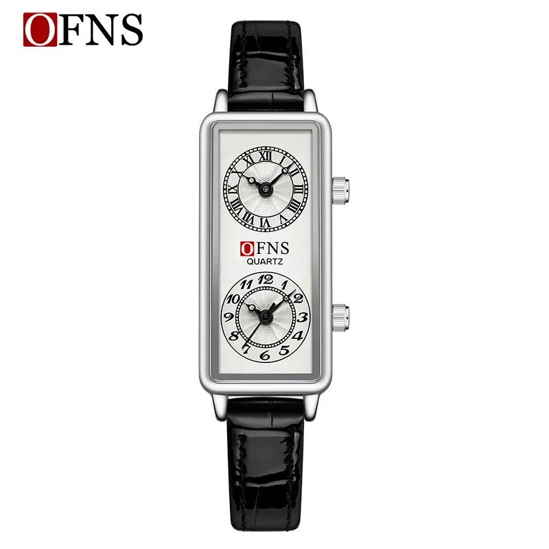 Женские кварцевые часы класса люкс Dual Time 2 Movement циферблат часы из нержавеющей стали Reloj прямоугольные часы женские золотые серебряные наручные часы white wekeep