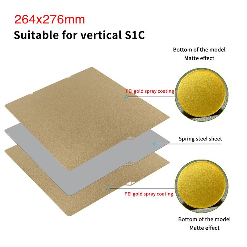 Для Anycubic Kobra S1 Combo Plate Pei Sheet 264X276 Pei Текстурированный Двусторонний Нагревательный Стол Для Аксессуаров Для 3D Принтера Kobra S1C gray Deja vua