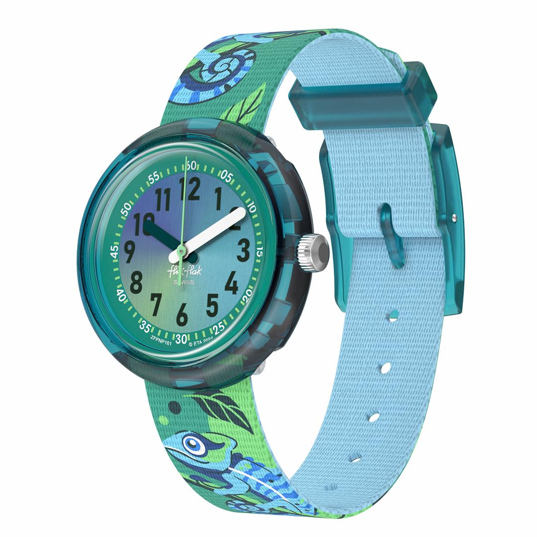 [Flick Flack] Детские наручные часы CAMO FRIENDS FPNP161 Мальчики Зеленый white RURI Japan product