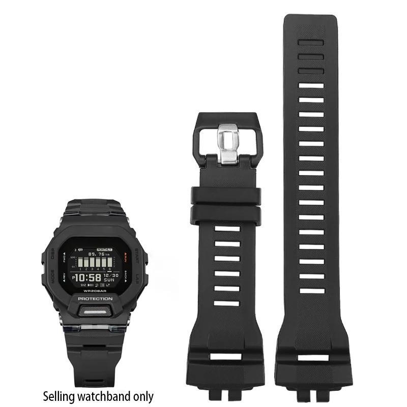 Качественный полимерный ремешок для часов Casio G-SHOCK серии 3506 GBD-200-1AGBD-200RD-4 Специальный силиконовый ремешок Мужской спортивный браслет GRD-200mm чёрный Solsticef