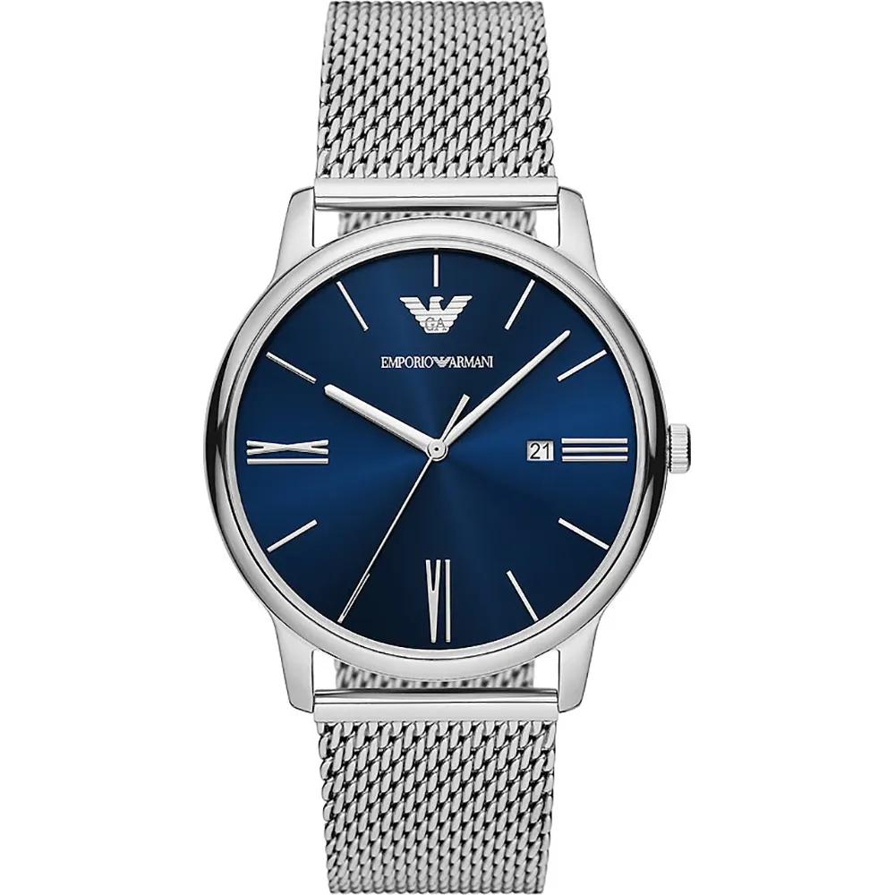 Emporio Armani Минималистичный синий браслет-сетка из нержавеющей стали Мужские кварцевые AR11571 синий