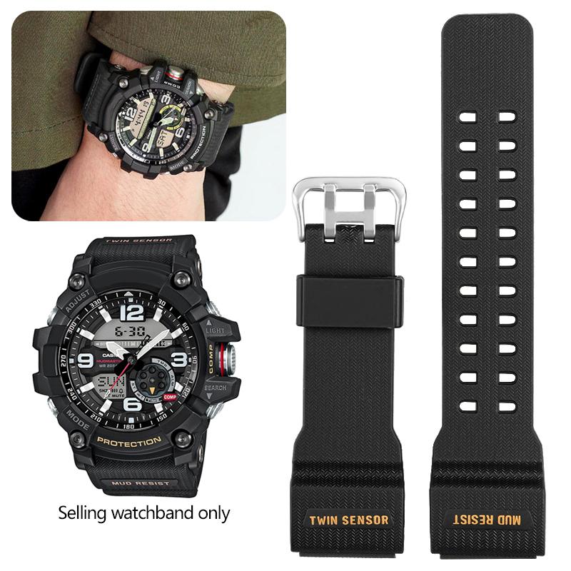 Силиконовый ремешок для часов из смолы для Casio G-SHOCK Little/Small Mud King GG-1000 GWG-100 GSG-100 Резиновый водонепроницаемый спортивный ремешок Браслет gray Solsticef