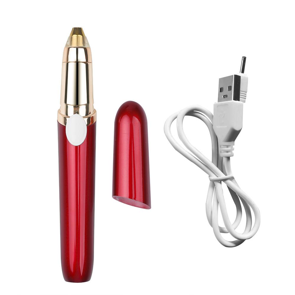 USB перезаряжаемый электрический триммер для бровей, бритва для удаления волос, портативные инструменты для макияжа, женский эпилятор для лица, подбородка, губ, носа, средство для удаления волос красный YJMP beauty health